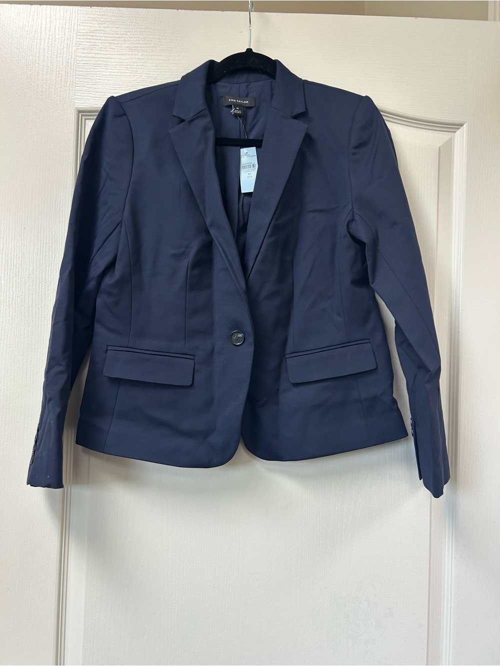 Ann Taylor Tailored Navy One-Button Blazer